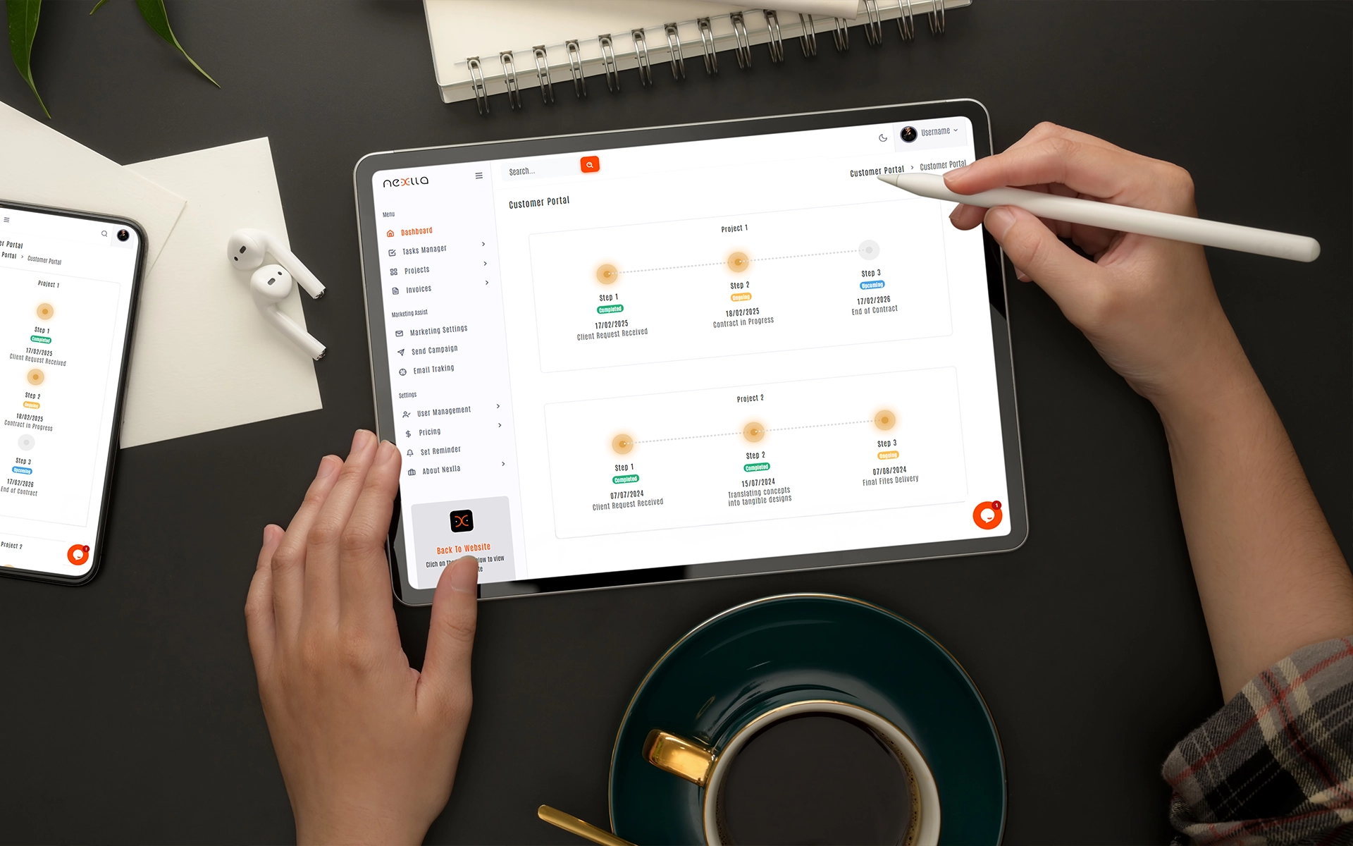 Nexlla Customer Portal Preview - Dashboard