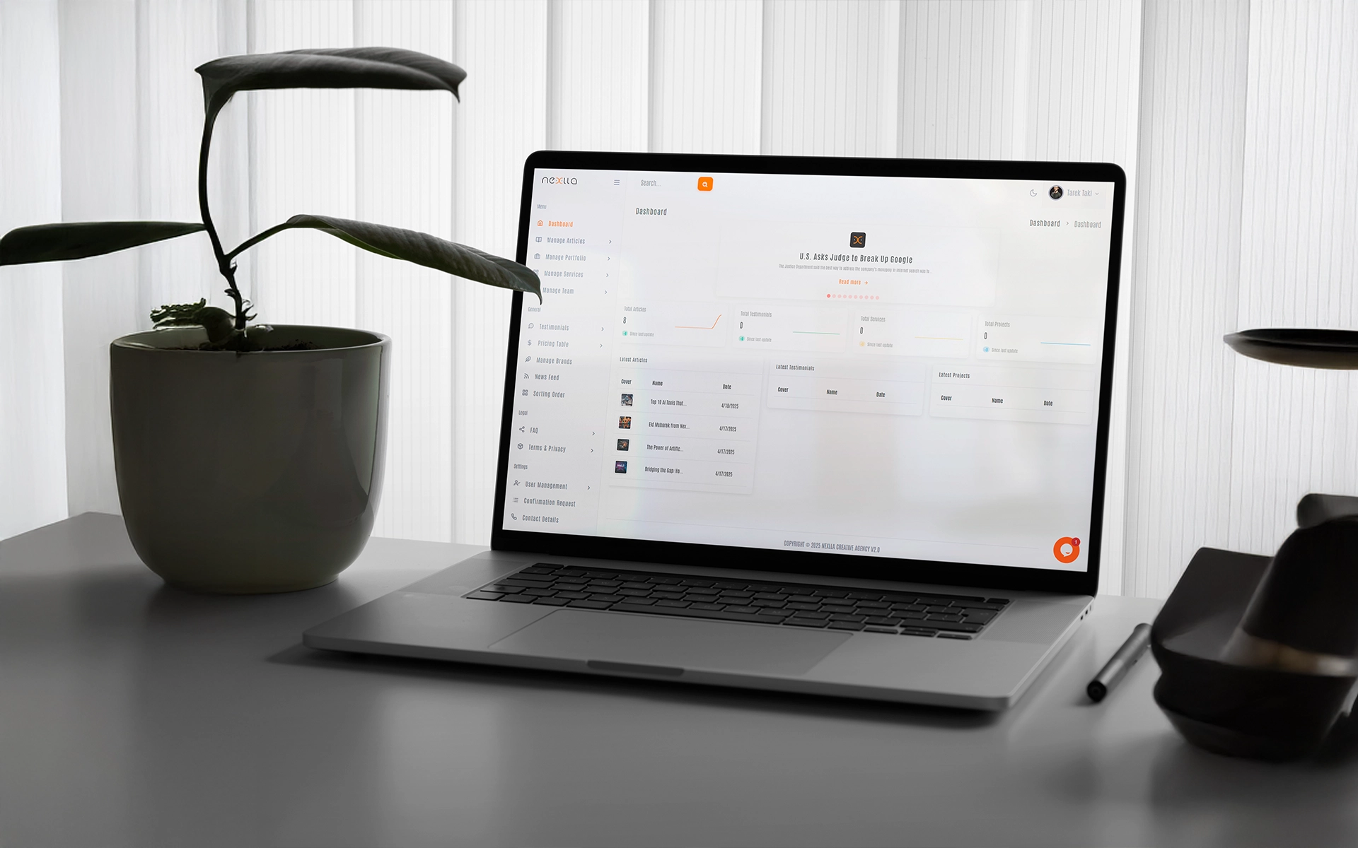 Nexlla Dashboard Admin Interface